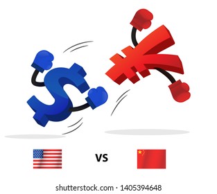 The battle of the US dollar currency and the Chinese yuan currency.