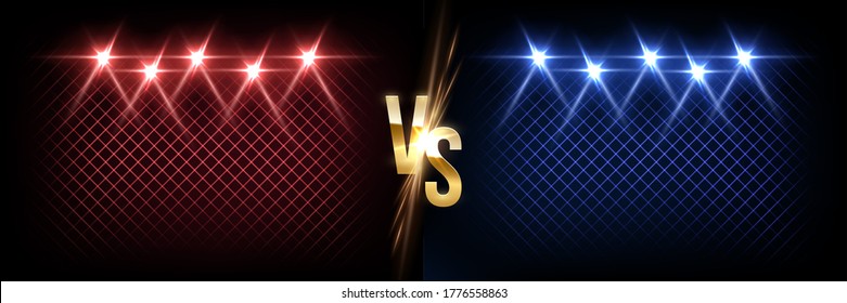 Battle vector banner vector concept. Girls and boys competition illustration with glowing versus symbol. Night club event promotion. MMA, wrestling, boxing fight poster. Ladies, men night flyer