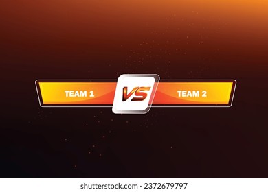 Battle versus vs futuristic comparison neon light style orange sports football soccer cricket abstract background vector download