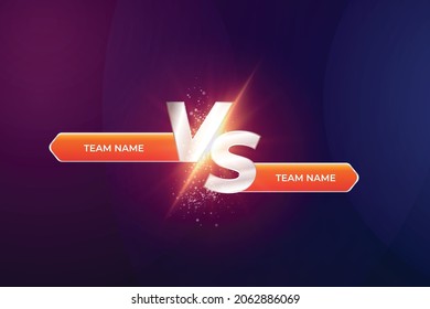 Battle versus VS Neon Style futuristic background for sports game VS or product comparison with abstract background vector