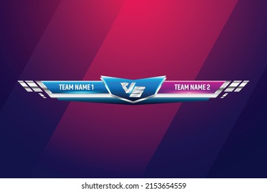 Battle versus VS Scoreboard Broadcast Colorful Graphic and Lower Thirds for soccer and football sport competition abstract  vector illustration background Template