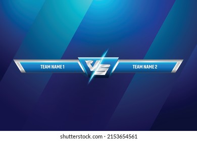 Battle versus VS Scoreboard Broadcast Graphic and Lower Thirds Template for sport and fight competition soccer and football abstract background vector illustration