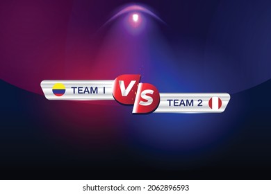 Battle versus VS Soccer background for sports game or product comparison with abstract spotlight background vector download