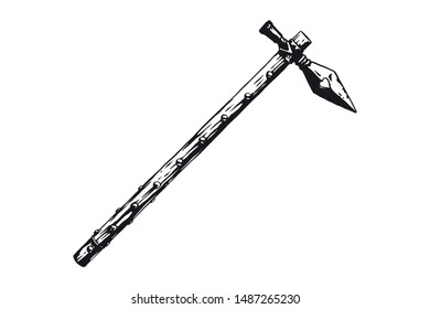 Battle viking ax vector illustration.