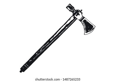 Battle viking ax vector illustration.
