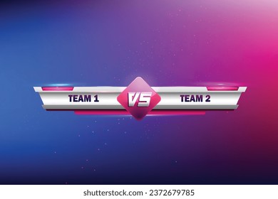 Battle VS futuristic scoreboard lower third sports gaming and technology abstract background vector