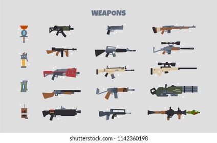 Battle Weapons Vector Icon Set 