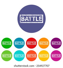 Battle web flat icon in different colors. Vector Illustration