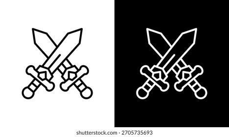 Battle White Icon Set Vector