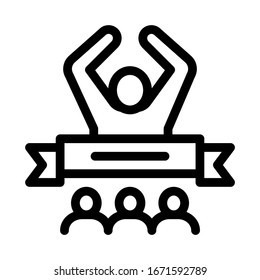 Battle Winner Icon Vector. Outline Battle Winner Sign. Isolated Contour Symbol Illustration