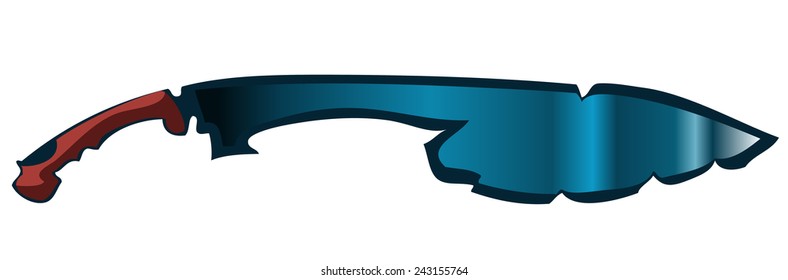 Battle Worn Sword, Vector Illustration isolated on White Background. 