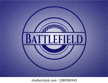 Battlefield emblem with jean background. Vector Illustration. Detailed.