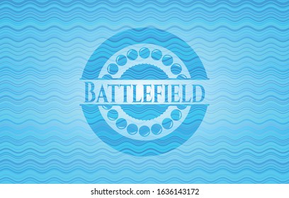 Battlefield light blue water badge. Vector Illustration. Detailed.