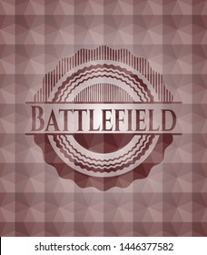 Battlefield red geometric pattern emblem. Seamless.