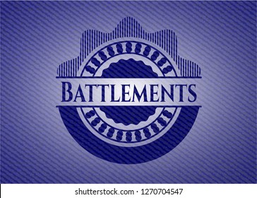 Battlements emblem with jean texture
