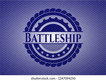 Battleship badge with jean texture