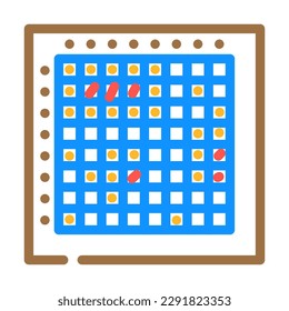 battleship board game table color icon vector. battleship board game table sign. isolated symbol illustration
