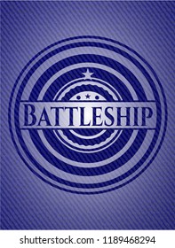 Battleship emblem with jean texture