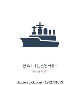 battleship icon vector on white background, battleship trendy filled icons from Transport collection, battleship vector illustration