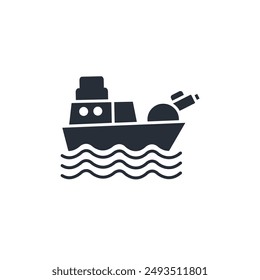 Schlachtschiff-Symbol. Vektorgrafik.Editierbarer Strich.Lineares Stilzeichen zur Verwendung Webdesign,Logo.Symboldarstellung.