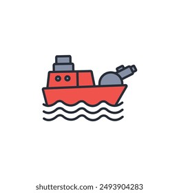 Vector de acorazado. Icono de estilo lineal editable.Símbolo de estilo para usar Diseño web,logotipo.Ilustración de símbolo.