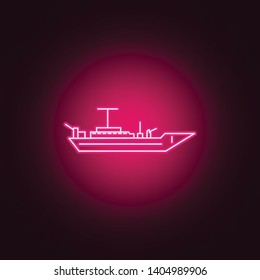 Battleship line neon icon. Elements of Transport set. Simple icon for websites, web design, mobile app, info graphics