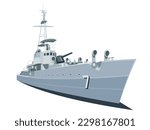battleship of navy - vector illustration.