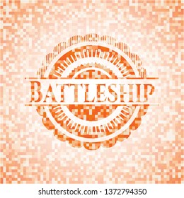 Battleship orange mosaic emblem