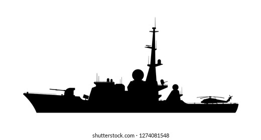 Battleship silhouette vector