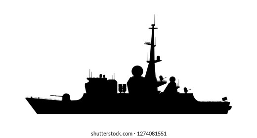 Battleship silhouette vector