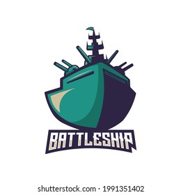 Battleship team vector logo concept isolated on white background