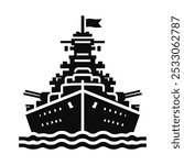 Battleship Warship icon Vector Art image