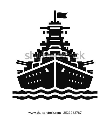 Battleship Warship icon Vector Art image