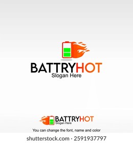 Battry Hot Logo Template Design Vector