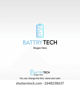 Vetor de design de modelo de logotipo técnico de bateria