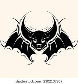 Bat,vampire, vector for logo or icon,clip art, drawing Elegant minimalist style,abstract style Illustration