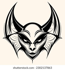 Bat,vampire, vector for logo or icon,clip art, drawing Elegant minimalist style,abstract style Illustration