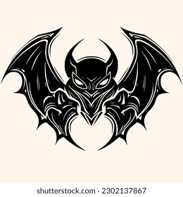 Murciélago,vampiro, vector de logotipo o icono,imágenes prediseñadas, dibujo Elegante estilo minimalista,estilo abstracto Ilustración