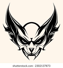 Murciélago,vampiro, vector de logotipo o icono,imágenes prediseñadas, dibujo Elegante estilo minimalista,estilo abstracto Ilustración