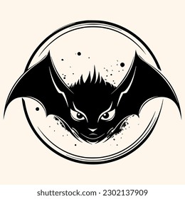 Bat,vampire, vector for logo or icon,clip art, drawing Elegant minimalist style,abstract style Illustration