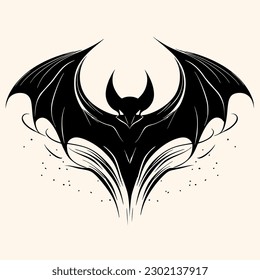 Bat,vampire, vector for logo or icon,clip art, drawing Elegant minimalist style,abstract style Illustration