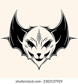 Murciélago,vampiro, vector de logotipo o icono,imágenes prediseñadas, dibujo Elegante estilo minimalista,estilo abstracto Ilustración
