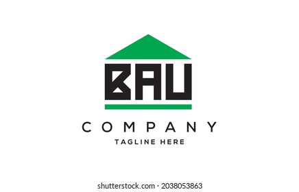 BAU creative three letter real estate logo vector 
