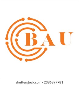 BAU-Briefdesign. Logo-Design der BAU-Buchstabentechnologie auf weißem Hintergrund. BAU Monogram Logo Design für Unternehmer und Unternehmen.