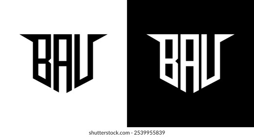 BAU-Buchstaben-Logo-Design mit weißem Hintergrund in Illustrator, Vektor-Logo modernen Alphabet Schriftart Überlappung Stil, Kalligrafie-Designs für Logo, Poster, Einladung, etc.