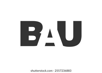 BAU logo design. Initial letter B A U bold font style for tech startups, consulting, corporate branding. Creative company name, headlines typography identity, trendy logotype. Vector illustration.