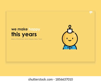 bauble avatar on a yellow Christmas greeting card