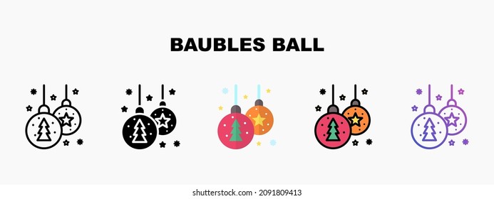 Bauble-Ball-Symbol in Umriss flach glyph gefüllt Linie und Farbverlauf. Perfekt für die Präsentation mobiler App auf der Website und für andere Projekte. Genießen Sie dieses Symbol für Ihr Projekt.