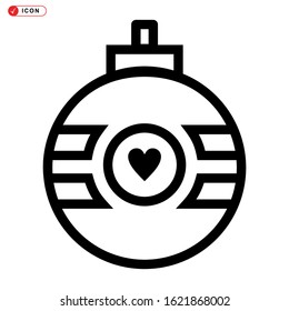 bauble ball icon isolated sign symbol vector illustration - high quality black style vector icons
