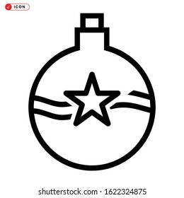 bauble ball icon isolated sign symbol vector illustration - high quality black style vector icons

